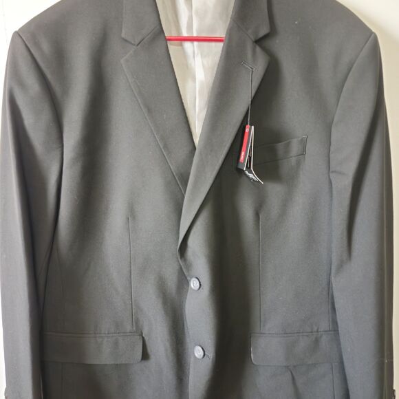J Ferrar Black Super Slim Fit Blazer 46R NWT Stretch 2 Button Suit Jacket - Picture 3 of 16